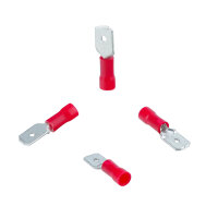 100 Stück PVC Flachstecker 0,5 - 1,5 mm² / 6,35...