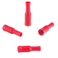 10 Stück PVC Rundsteckhülse Vollisoliert Rot...