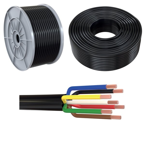 7 x 1,50 mm² Meterware FLRYy Fahrzeugleitung Rund Kabel