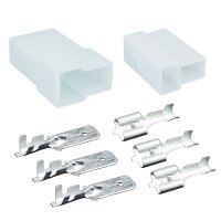 2 Polig T-Form AMP Fastin-Faston KFZ Stecker Set 6,3 mm...