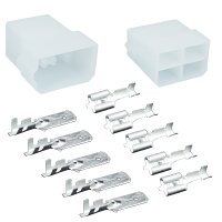 4 Polig AMP Fastin-Faston KFZ Stecker Set 6,3 mm 4,0 -...